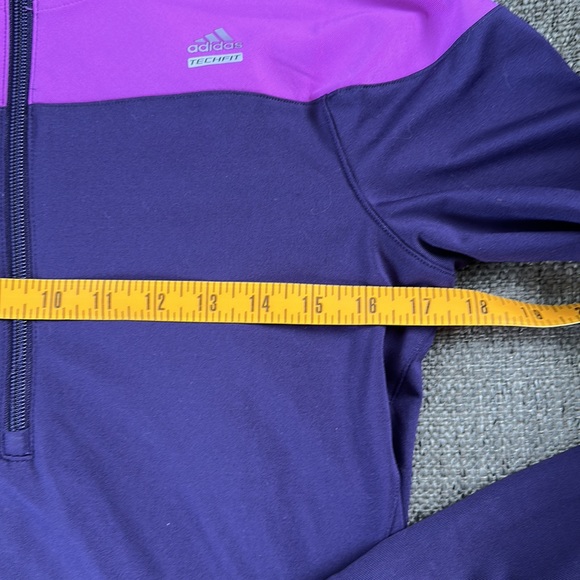 Adidas Women’s Performance Climalite Purple & Pink TechFit Quarter Zip Medium - Picture 4 of 8